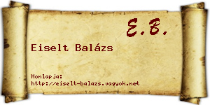 Eiselt Balázs névjegykártya